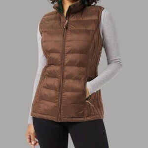 32 Degrees Heat quilted packable puffer vest rust women's size M